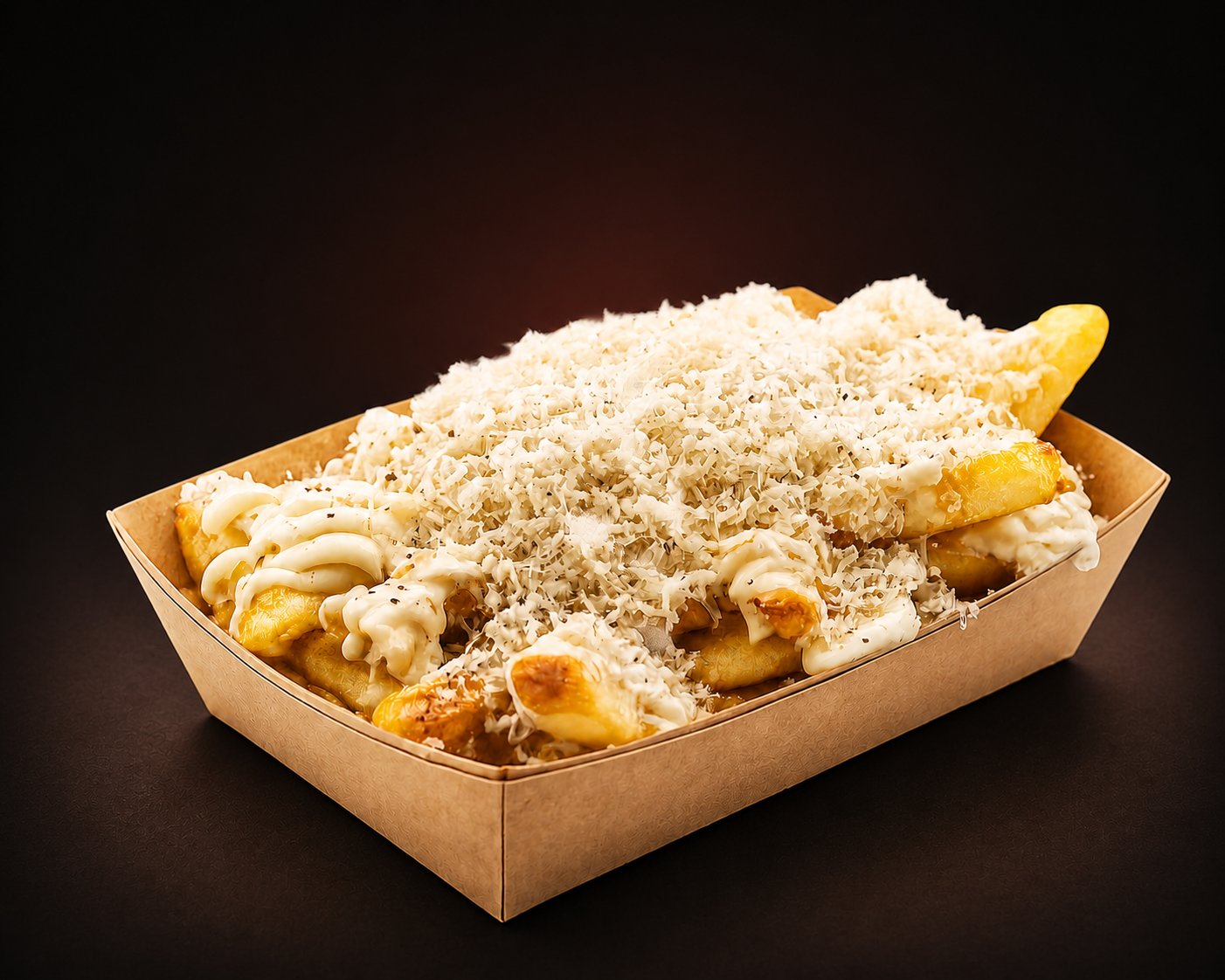 Trüffel-Parmesan-Fries der Burgerschmiede mit gehobeltem Parmesan